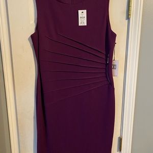 Ivanka Trump Eggplant/Plum Sheath Sleeveless Dress Size 14 NWT